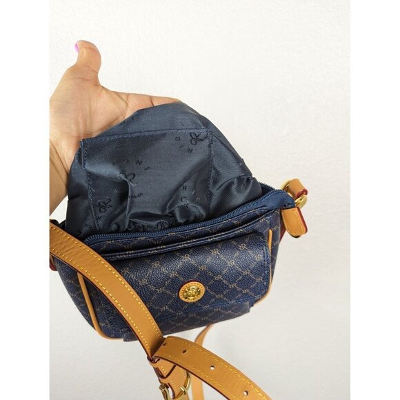 RIONI SIGNATURE Navy blue small POCKET PURSE CROSSBODY BAG - Picture 13 of 16